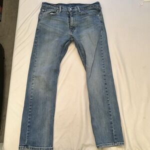 Levi's 513 Mens Jeans 34x30 Slim Straight Fit Stretch Light Wash Faded Y2K